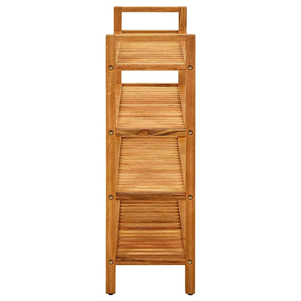 Vidaxl schoenenrek met 4 schappen 100x27x80 cm massief eikenhout