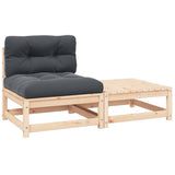Vidaxl 2-delige loungeset met kussens massief grenenhout