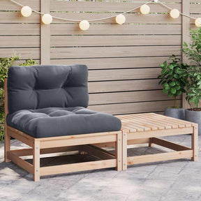 Vidaxl 2-delige loungeset met kussens massief grenenhout