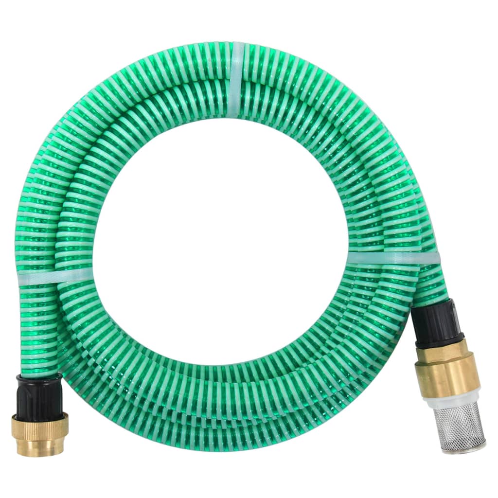 Vidaxl suction hose with brass couplings 1.1 '' 5 m PVC green