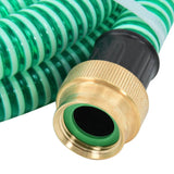 Vidaxl suction hose with brass couplings 1.1 '' 5 m PVC green