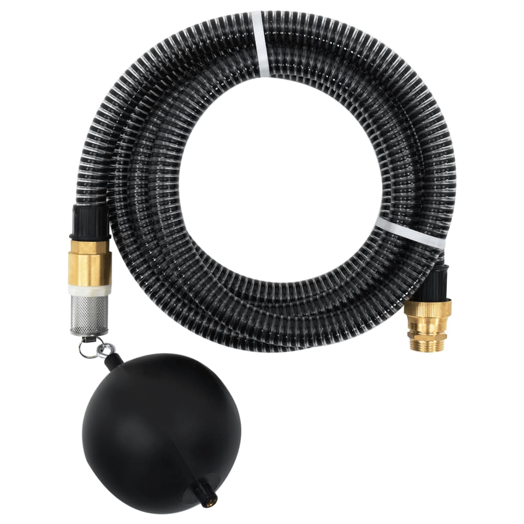 Vidaxl Sucking hose with brass couplings 1.1 '' 3 m PVC Black