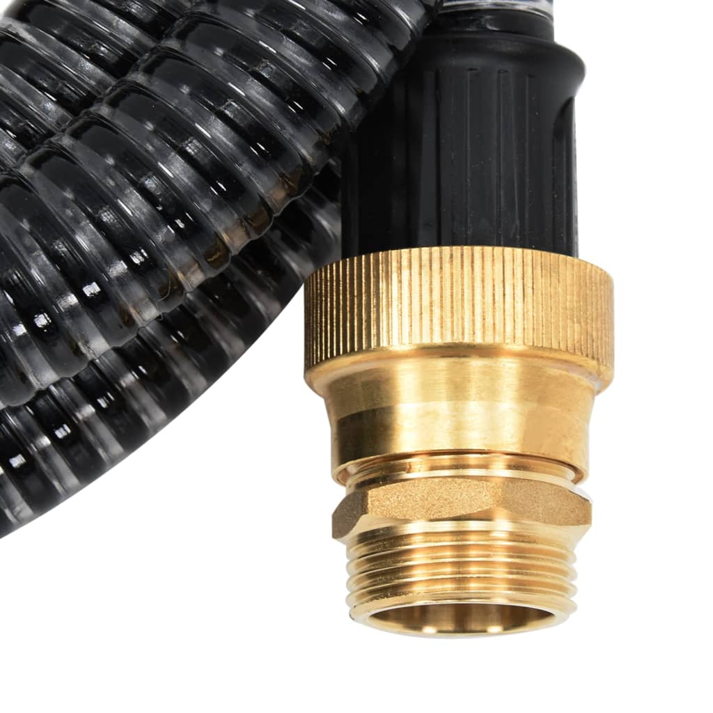 Vidaxl Sucking hose with brass couplings 1.1 '' 3 m PVC Black