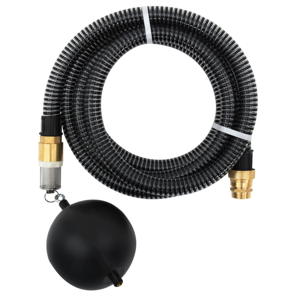 Vidaxl Sucking hose with brass couplings 1.1 '' 4 m PVC Black