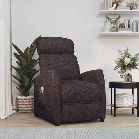 Vidaxl massagestoel elektrisch verstelbaar stof donkerbruin
