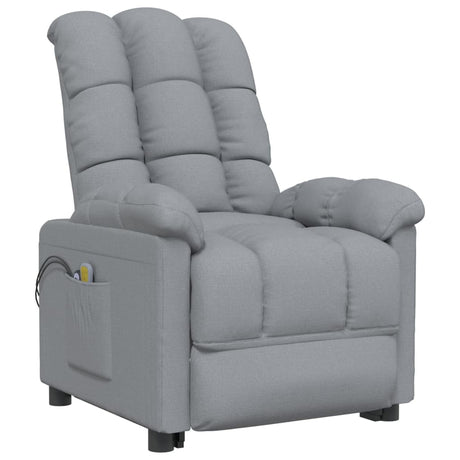 Vidaxl massagestoel elektrisch stof lichtgrijs