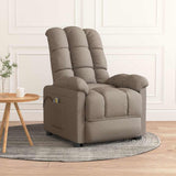 Vidaxl massagestoel elektrisch stof taupe
