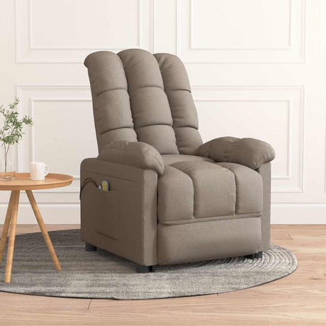 Vidaxl massagestoel elektrisch stof taupe