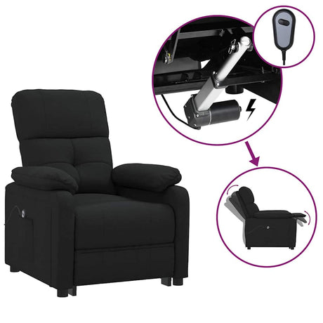 Vidaxl fauteuil verstelbaar elektrisch stof zwart
