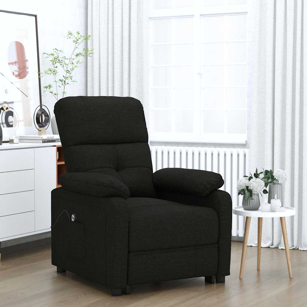 Vidaxl fauteuil verstelbaar elektrisch stof zwart