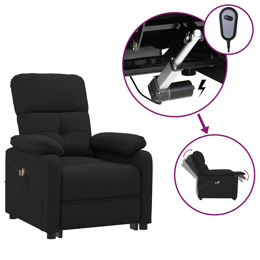 Vidaxl massagestoel elektrisch stof zwart