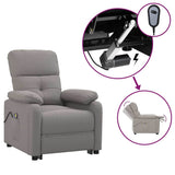 Vidaxl massagestoel elektrisch stof taupe