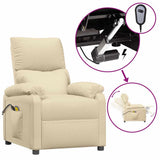 Vidaxl massagestoel elektrisch stof crèmekleurig