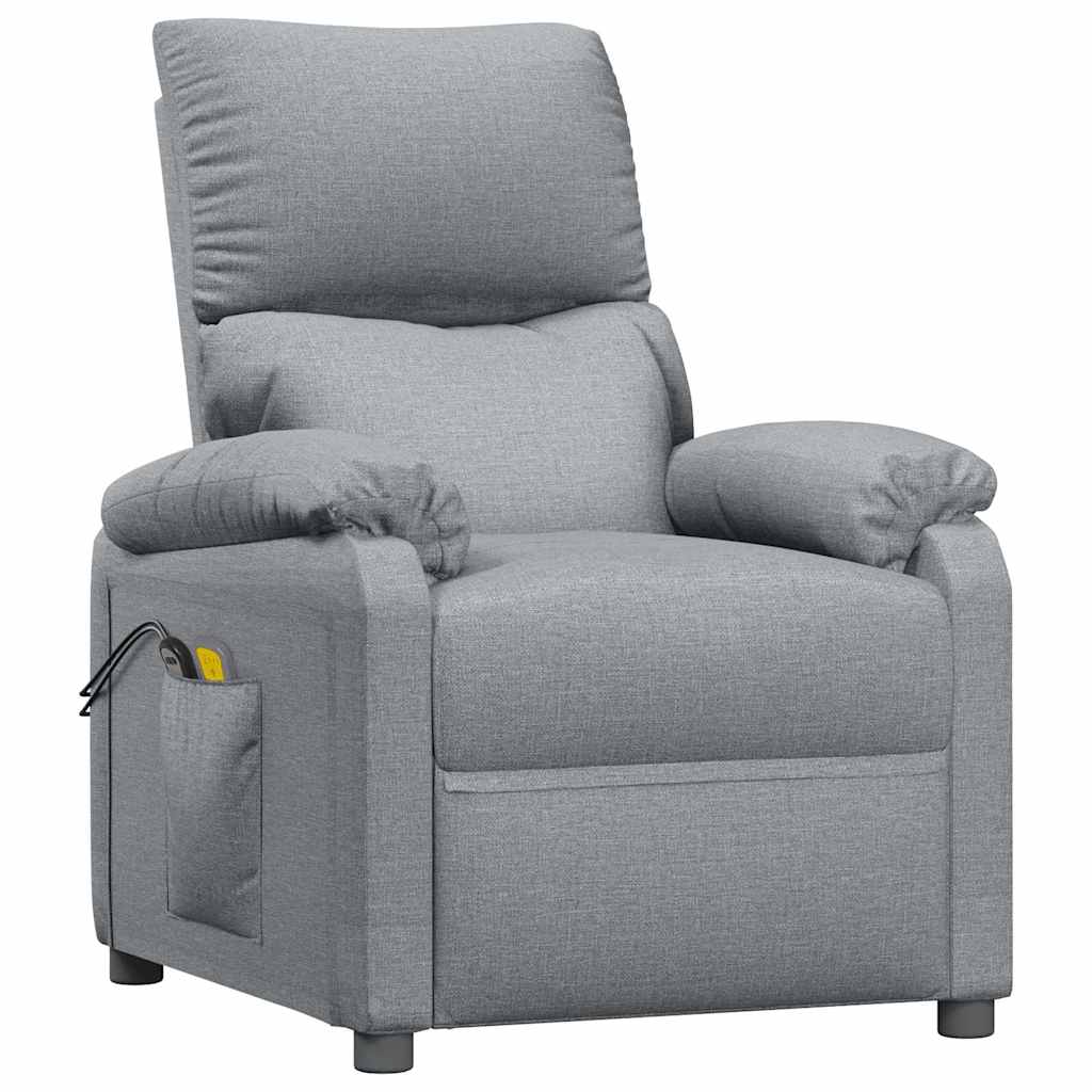 Vidaxl massagestoel elektrisch stof lichtgrijs