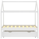 Vidaxl kinderbedframe met lade massief grenenhout 70x140 cm wit