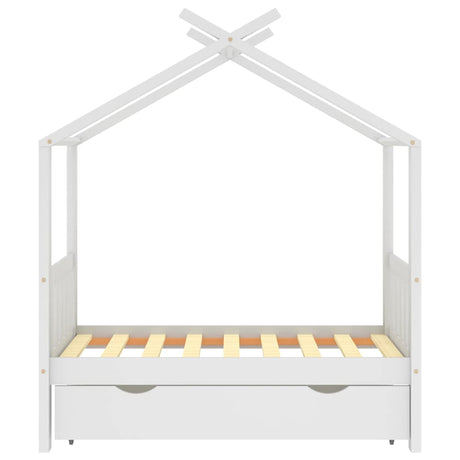 Vidaxl kinderbedframe met lade massief grenenhout 70x140 cm wit