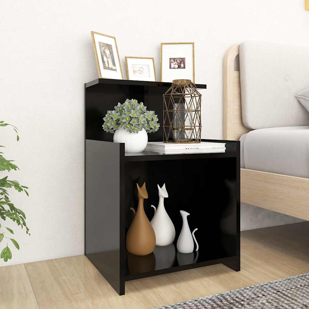 Vidaxl nachtkastjes 2 st 40x35x60 cm bewerkt hout zwart