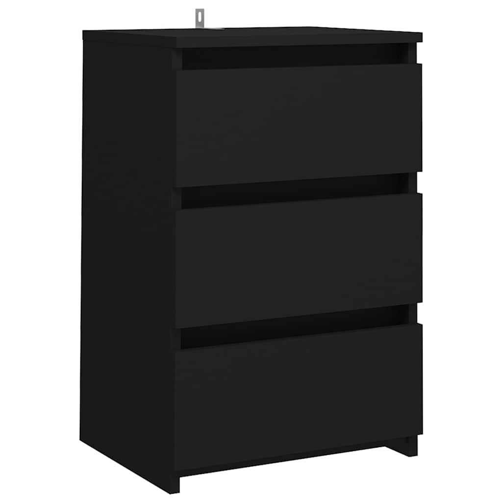 Vidaxl nachtkastje 40x35x62,5 cm bewerkt hout zwart