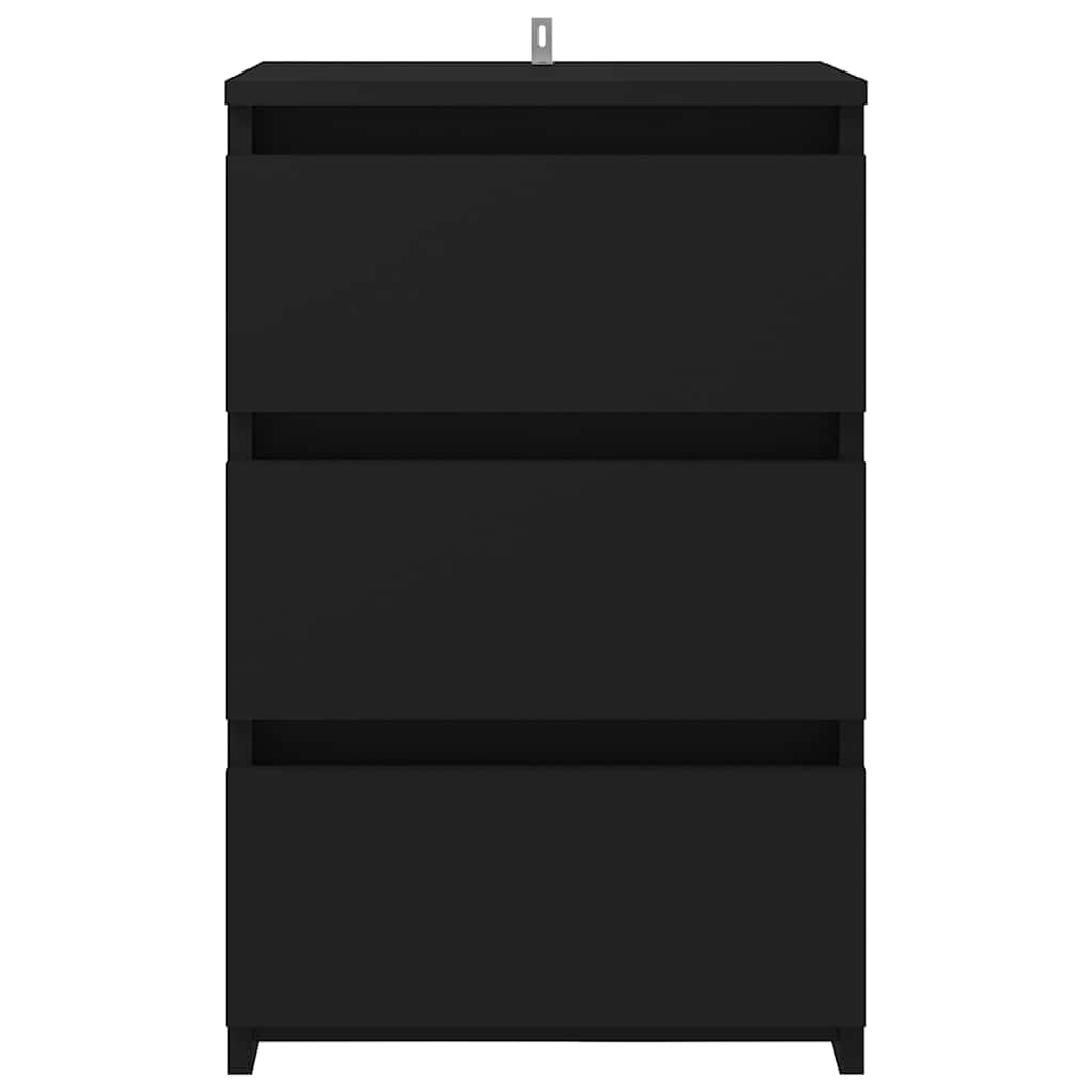 Vidaxl nachtkastje 40x35x62,5 cm bewerkt hout zwart