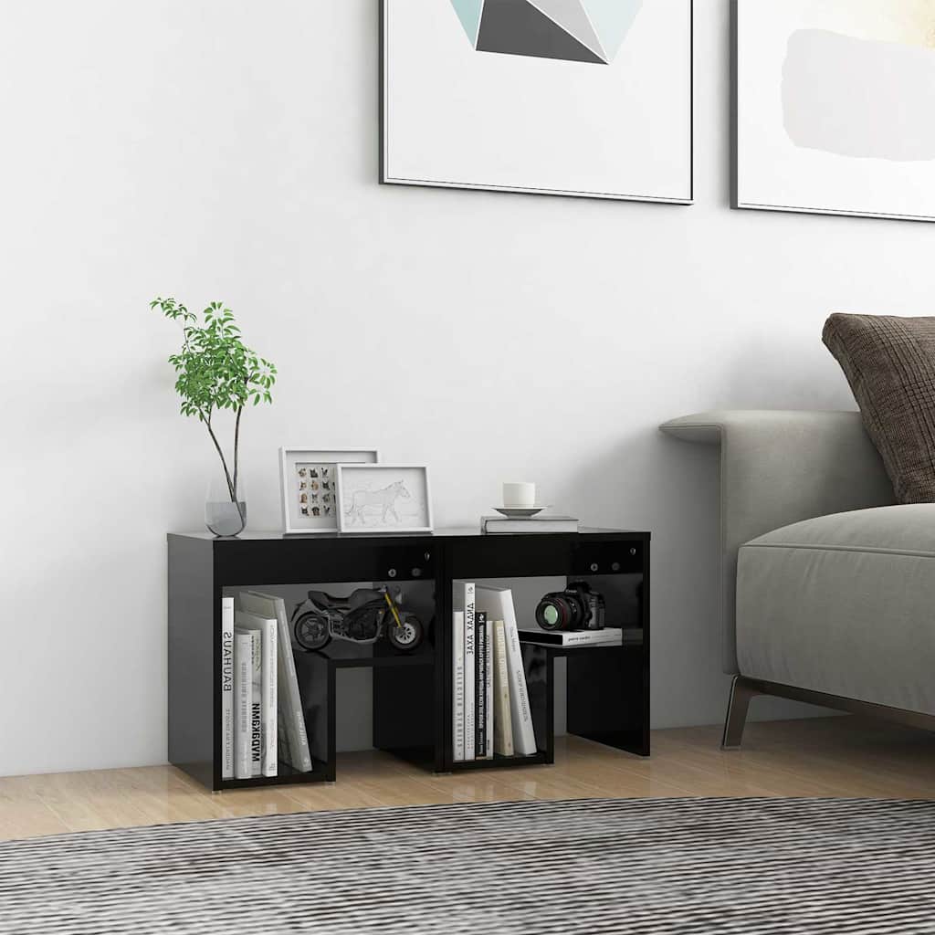 Vidaxl nachtkastjes 2 st 40x30x40 cm bewerkt hout zwart