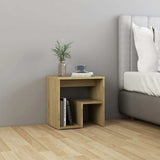Vidaxl nachtkastje 40x30x40 cm bewerkt hout sonoma eikenkleurig