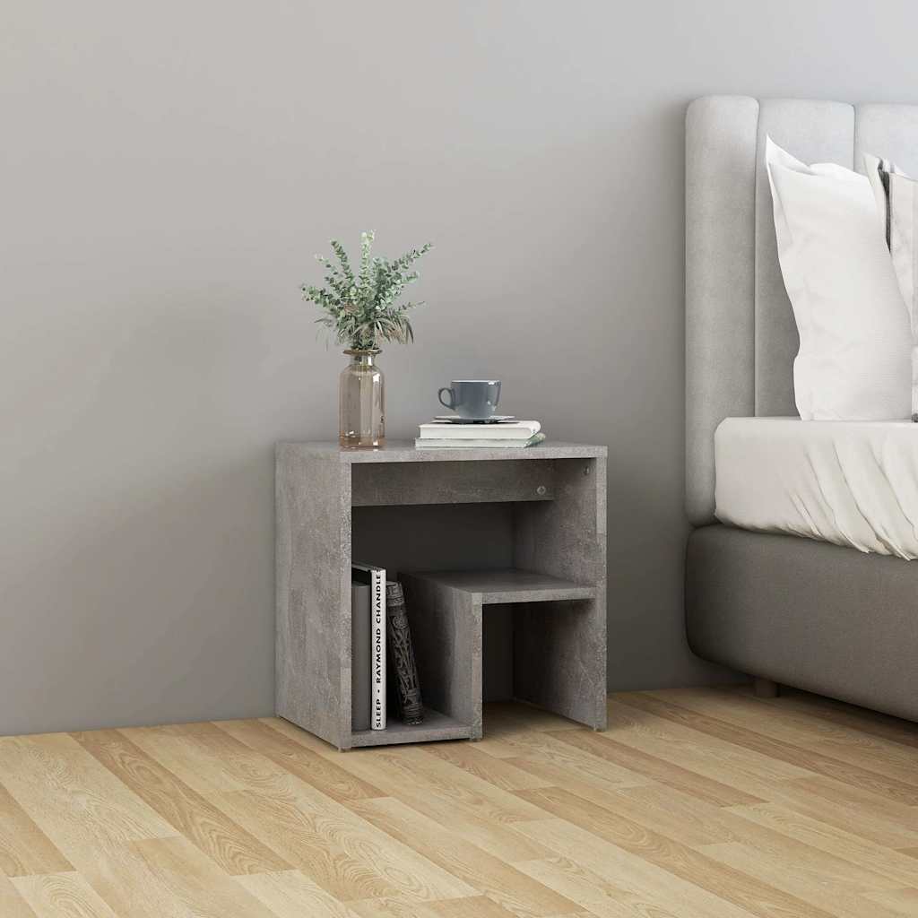 Vidaxl nachtkastje 40x30x40 cm bewerkt hout betongrijs