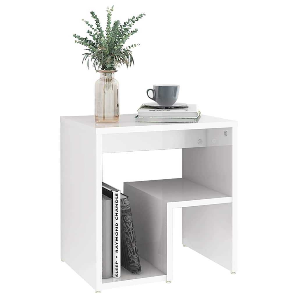 Vidaxl nachtkastje 40x30x40 cm bewerkt hout hoogglans wit