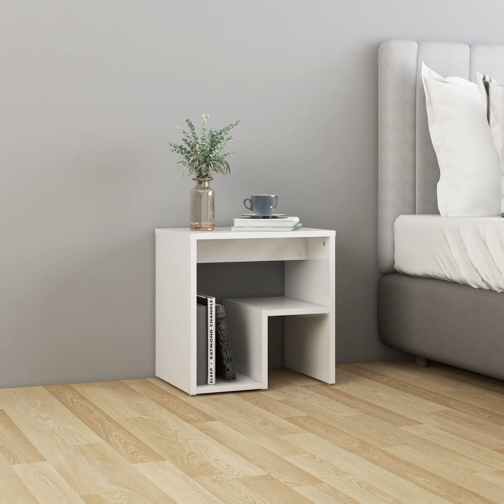 Vidaxl nachtkastje 40x30x40 cm bewerkt hout hoogglans wit
