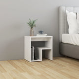 Vidaxl nachtkastje 40x30x40 cm bewerkt hout hoogglans wit