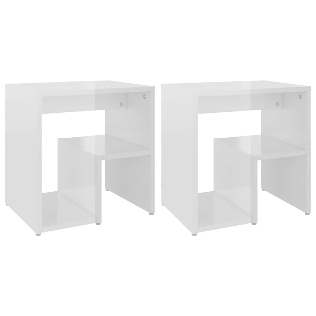 Vidaxl nachtkastjes 2 st 40x30x40 cm bewerkt hout hoogglans wit