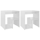 Vidaxl nachtkastjes 2 st 40x30x40 cm bewerkt hout hoogglans wit