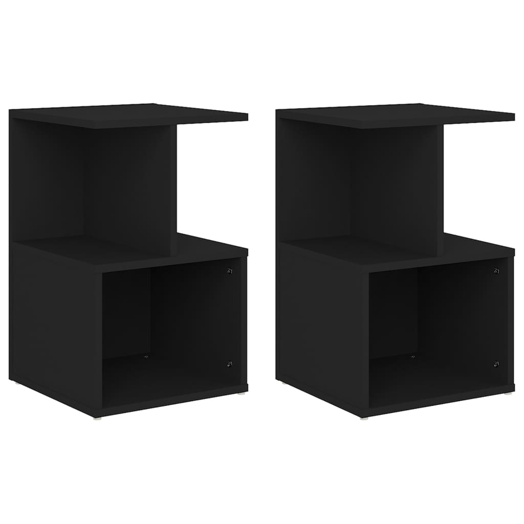 Vidaxl nachtkastjes 2 st 35x35x55 cm bewerkt hout zwart