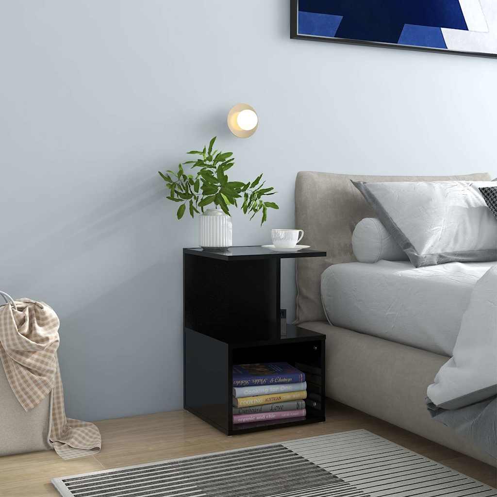 Vidaxl nachtkastjes 2 st 35x35x55 cm bewerkt hout zwart