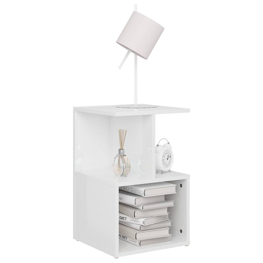 Vidaxl nachtkastje 35x35x55 cm bewerkt hout hoogglans wit