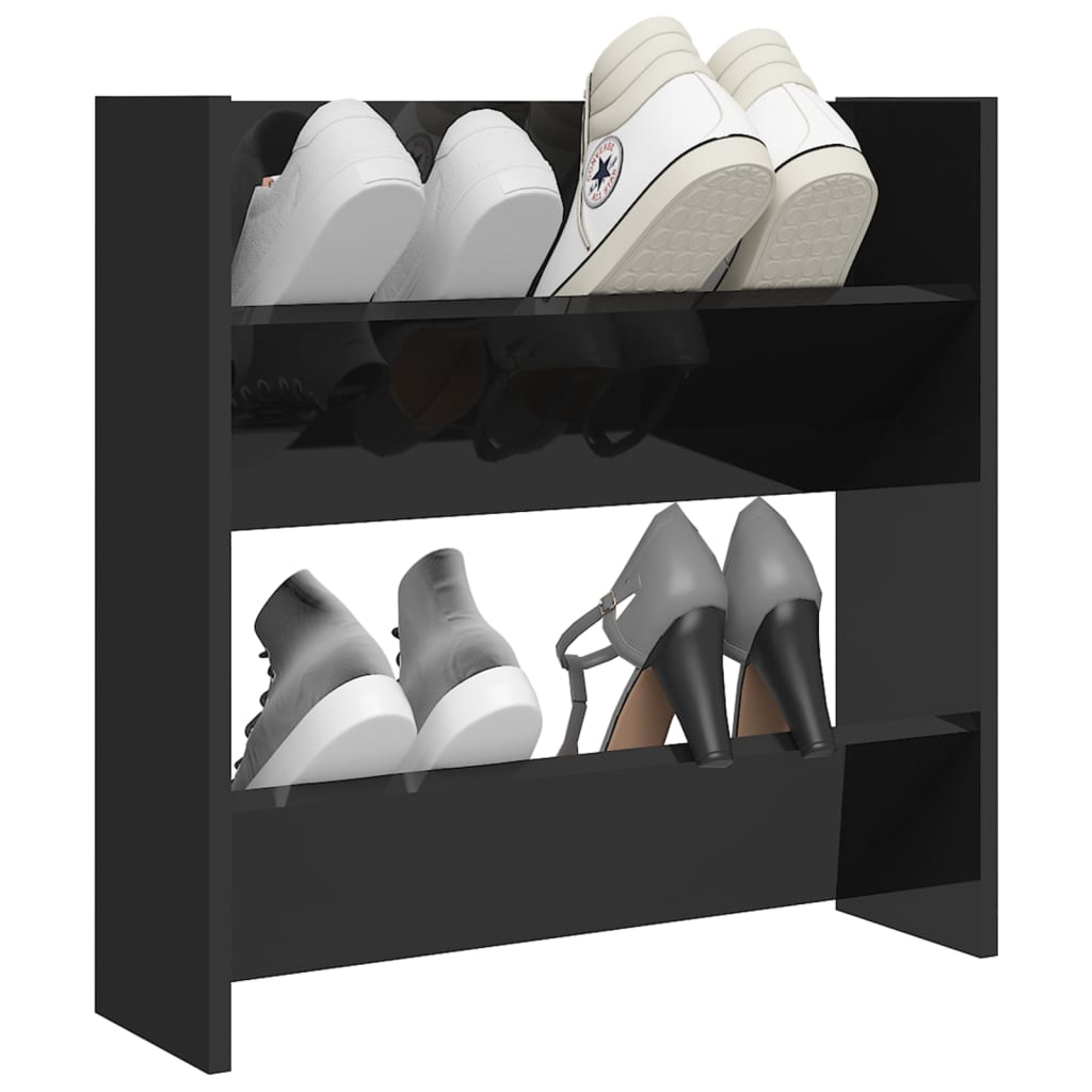 VidaXL wall shoe cabinet 60x18x60 cm Properted Wood High Gloss Black