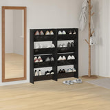 Vidaxl wandschoenenkasten 4 st 60x18x60 cm hout hoogglans zwart