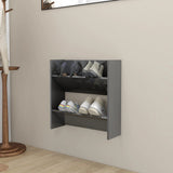 VidaXL wall shoe cabinet 60x18x60 cm Properted wood High gloss gray