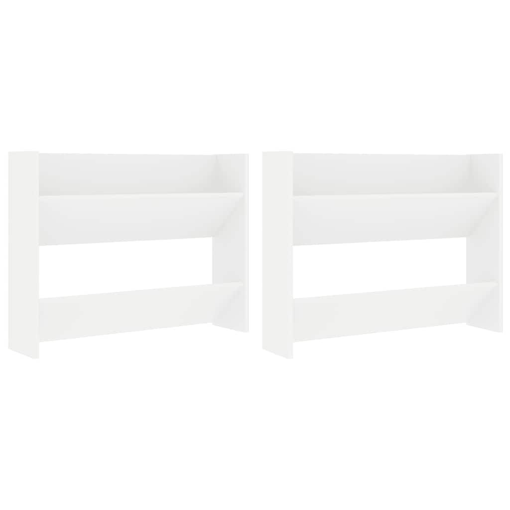 Vidaxl wandschoenenkasten 2 st 80x18x60 cm spaanplaat wit