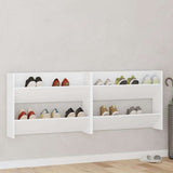 Vidaxl wandschoenenkasten 2 st 80x18x60 cm spaanplaat wit