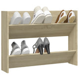 Vidaxl wandschoenenkast 80x18x60 cm bewerkt hout sonoma eikenkleurig