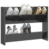 Armadietto per scarpe a parete Vidaxl 80x18x60 cm Properpata in legno grigio lucido