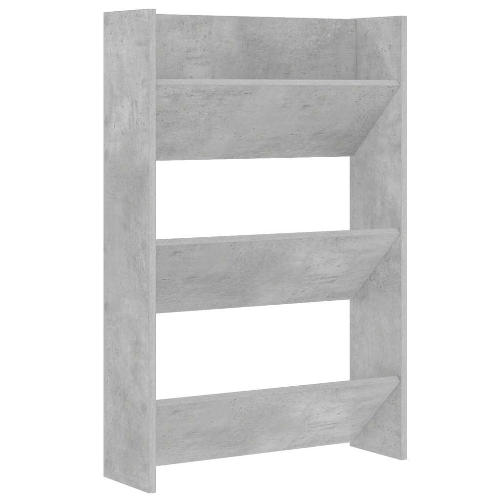 Vidaxl wandschoenenkast 60x18x90 cm spaanplaat betongrijs