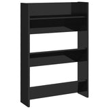 Gabinete de zapato de pared de Vidaxl 60x18x90 cm de madera propiedad de alto brillo negro