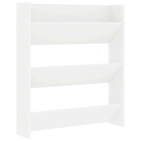 Vidaxl wandschoenenkast 80x18x90 cm bewerkt hout wit