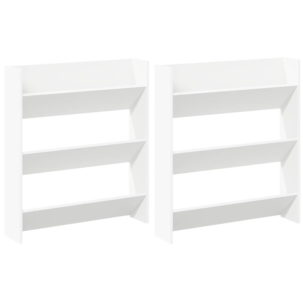 Vidaxl wandschoenenkasten 2 st 80x18x90 cm spaanplaat wit