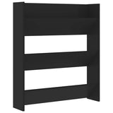 Vidaxl wandschoenenkast 80x18x90 cm bewerkt hout zwart