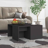 Vidaxl salontafels 4 st 33x33x33 cm bewerkt hout grijs
