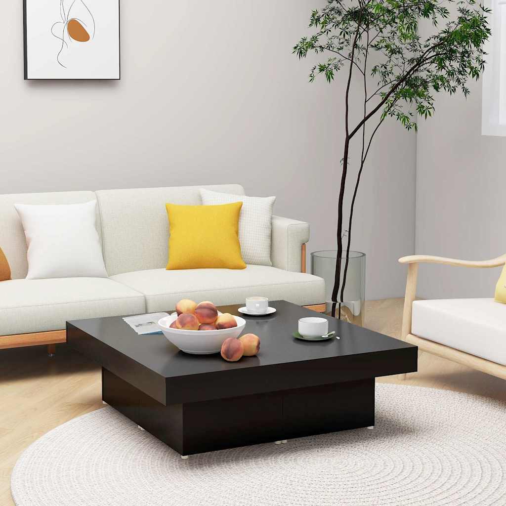 Vidaxl salontafel 90x90x28 cm bewerkt hout zwart