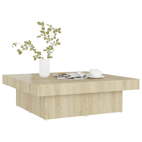 Vidaxl salontafel 90x90x28 cm bewerkt hout sonoma eikenkleurig