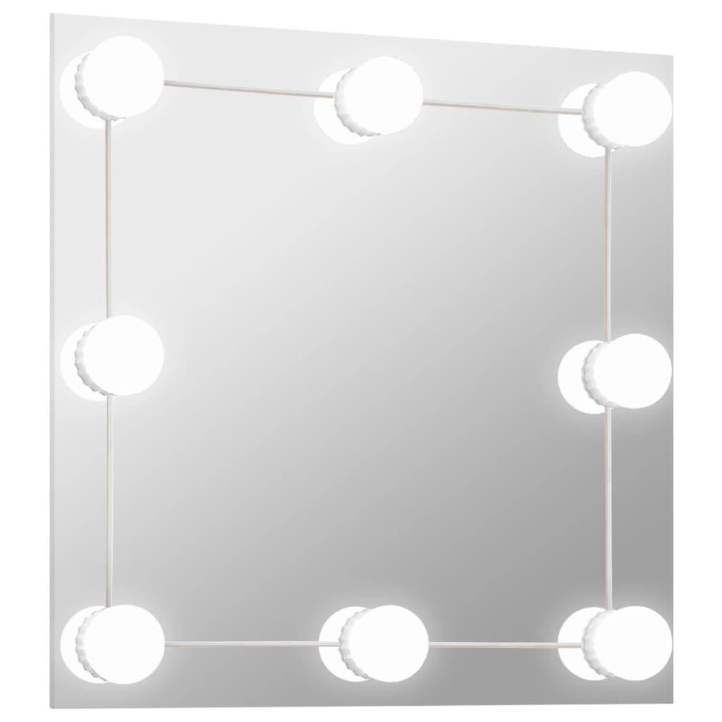 Vidaxl wall mirror with LED lamps square glass